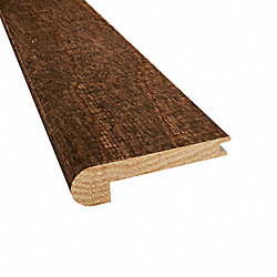 Prefinished Distressed Sepia Spanish Hick Hardwood 3/8 in thick x 2.75 in wide x 78 in Length Stair Nose